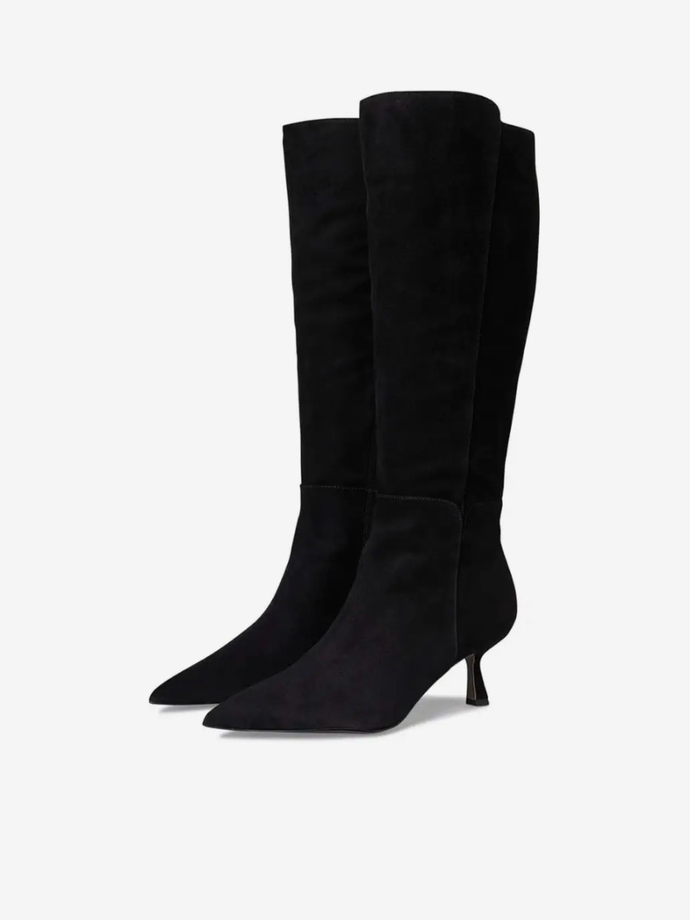 Sam Edelman Black Knee-High Pointed-Toe Kitten Heel Boots Size 6.5